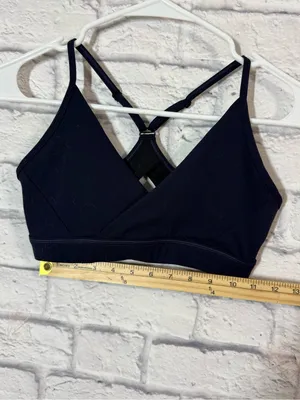 Til You Collapse Black V-Wrap Racerback Sports Bra, Small thumbnail 4