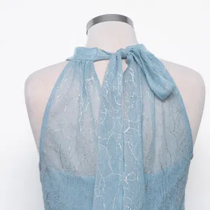 Adrianna Papell‎ | Floral Metallic Stencil Halter Gown thumbnail 13