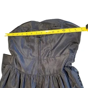 HOST PICK Vintage Talbots Kappi 80’s Black Taffeta Strapless PROM Dress Size SP thumbnail 9