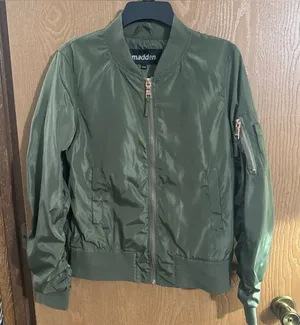 Steve Madden MADDEN NYC Bomber Jacket Juniors Misses Size Medium Olive Green thumbnail 1