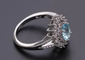Absolutely Stainless Steel Gorgeous Silver and Blue Ring Size 7 thumbnail 3