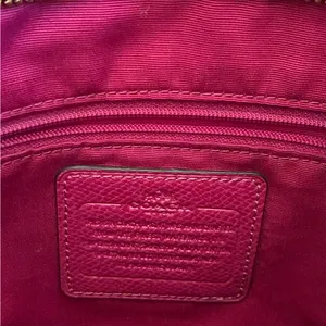 Coach File Crossbody Purse Signature Canvas Pink Gold Brown thumbnail 3