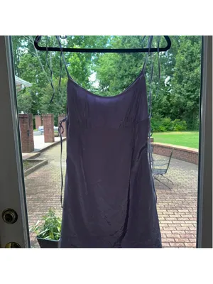 Lilac satin mini dress with adjustable straps #party #eveningwear #superdown #re thumbnail 6