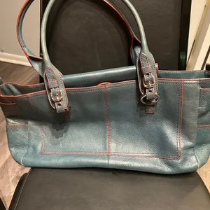 Hype Stylish Blue Leather Tote Bag thumbnail 2