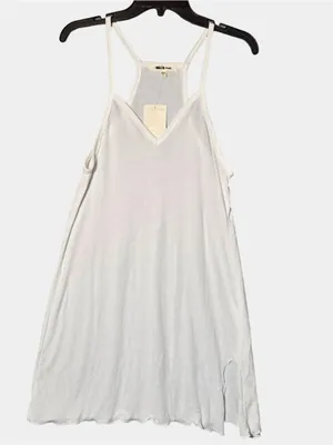 White V-Neck Double-Strap Women’s Swim Coverup Dress thumbnail 2