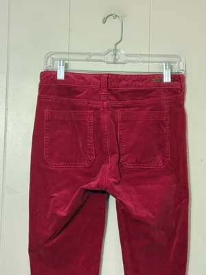 Pilcro and the Letterpress Anthropologie High Rise Skinny Corduroy Pants Magenta Size 26 thumbnail 6