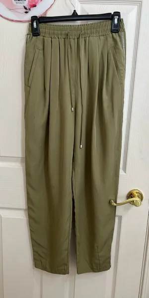 Zara joggins pants side stripes green size XS thumbnail 1