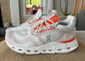 ON Cloudnova Void Sneaker in Undyed White & Flame thumbnail 1