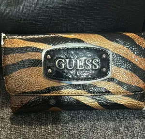 Guess Golden & Black Zebra Print Wallet thumbnail 1