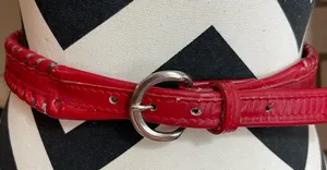 Justin Boots Red Leather Belt Top Grain Cowhide Embellished Western 28 USA Made thumbnail 1