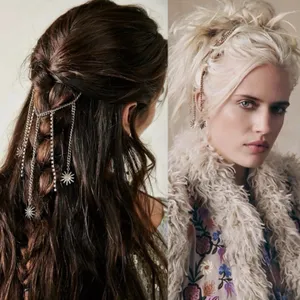 Free People Majestic Hair Piece Silver Black Bohemian Renaissance Medieval thumbnail 4
