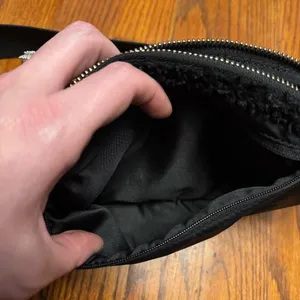 Lululemon Everywhere Belt Bag Black Teddy Fuzzy Plush Goldtone thumbnail 5