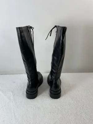 Nasty Gal Black Lace-Up Knee High Boots Size 5 thumbnail 5