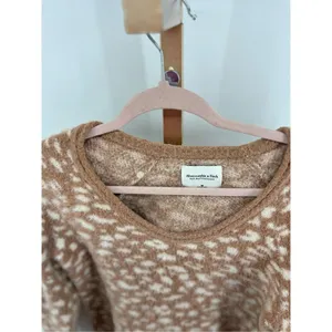Abercrombie & Fitch Leopard Print Sweater Women Medium Soft A&F V Neck thumbnail 10