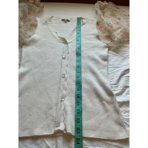 Sioni Translucent Floral Sleeve Knit Sweater Medium Cream/Pink thumbnail 6