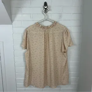 Adrianna Papell Lightweight Sheer Floral Short Sleeve Blouse Top Size XL thumbnail 9