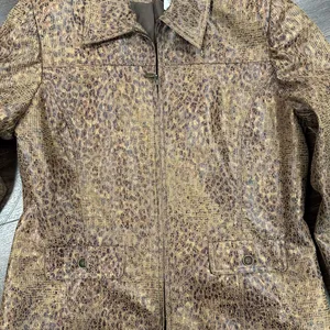 Alfred Dunner Tan Animal Print‎ Leather Jacket thumbnail 2