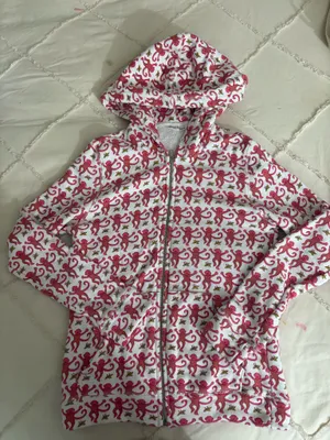 Roller Rabbit Pink Monkey Hoodie thumbnail 1