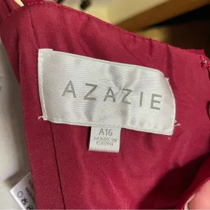 Azazie Burnt Brick Red Ruffle Halter Top Maxi Bridesmaid Gown 16 thumbnail 3