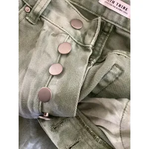 12th Tribe Green Tie Dye Tapered High Rise Jeans Button Fly S thumbnail 5