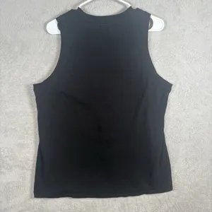 Fabletics Womens 100% Cotton Tank Top‎ Large Athletic Gym Muscle Black Graphic thumbnail 5
