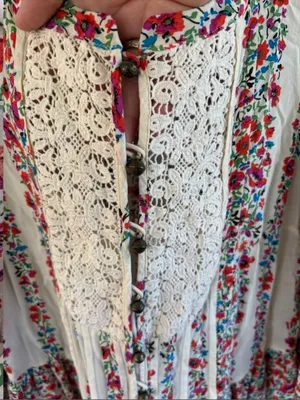 Anthropologie Maeve Hiver Floral Crochet Lace Panel Top Size 6 thumbnail 6