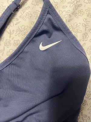 Nike Dri-FIT Indy Women's Light-Support Padded V-Neck Sports Bra in a blue/purple color thumbnail 2
