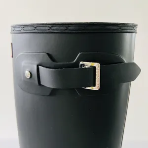 HUNTER Original Tall Black Buckle Strap Rain Boots - US 10 thumbnail 5