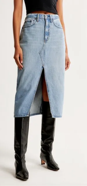 Abercrombie Denim Midi Skirt thumbnail 1