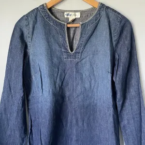 Old Navy Maternity Vintage Denim Blouse Top 100% Cotton Cottagecore Size XS thumbnail 3