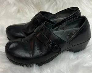 Dansko Heeled‎ Clogs Leather Black EU37 B47 thumbnail 1