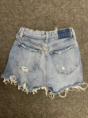 Abercrombie & Fitch Curve Love High Rise Mom Shorts Denim Jean Raw Hem Womens 24 thumbnail 3