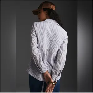 Maeve x Anthropologie Corset Button Down Striped Blouse Size 2 Petite thumbnail 4