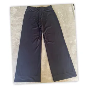 Halara Women's Wide Leg Pants Large Black High Rise Button Front Stretch thumbnail 5