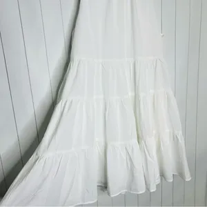 TCEC White Twirl Around Tier Mini Dress Halter Sleeveless Bridal Shower Spring S thumbnail 3