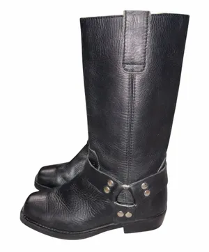 Pintainho Black Leather Moto Harness Boots Shoes 36 thumbnail 1
