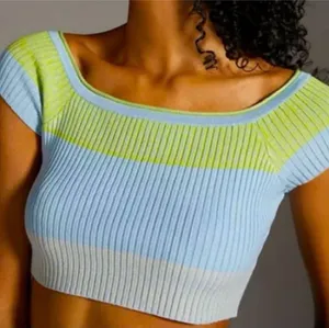 Daily Practice by Anthropologie Tuvalu Cropped Sweater Sz S Green Blue‎ thumbnail 1