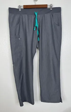 FIGS‎ Yola Skinny Cargo Scrub Pants Heather Charcoal Gray XL Petite thumbnail 1