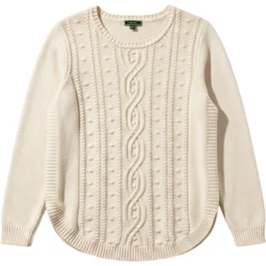 C. Wonder Sweater Cream M Womens Cable Knit Wool Blend Pullover thumbnail 1