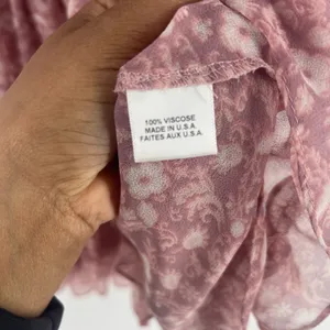 Misa Los Angeles Tiered A Line Mini Dress Womens Small Dusty Rose Floral Smocked thumbnail 9