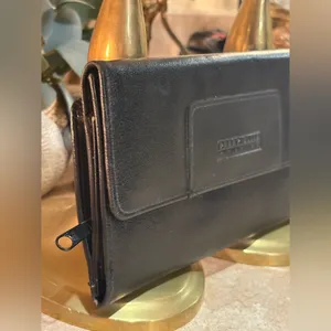 Perry Ellis Black Leather Wallet Sleek Minimalist Design thumbnail 2