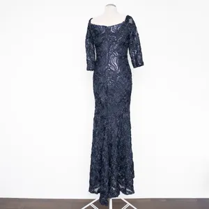 XSCAPE‎ | Sequin Embellished Off-The-Shoulder 3/4-Sleeve Gown thumbnail 3