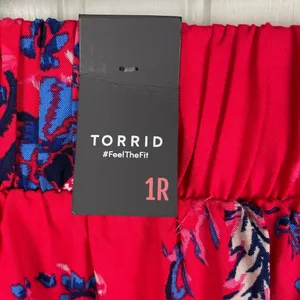 NEW Torrid High-Rise Pull-On Wide-Leg Pant Lollipop Print Size 1 Bohemian Floral thumbnail 11