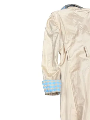 Anthropologie wms beige blue fall winter trench coat/jacket sz XS SKU 10-700 thumbnail 10