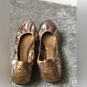 Tory Burch Glitter Sequin Eddie Ballet Flats in Copper Size 6.5 US Women’s Shoe thumbnail 5