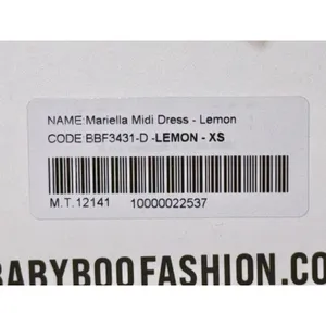 NWT Babyboo Mariella Lemon Yellow Lace Up Corset Fit & Flare Midi Dress Size XS thumbnail 15