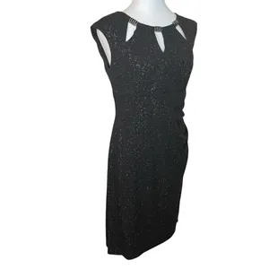 Scarlett Women's‎ Black Sleeveless Cut Out Neck Party Cocktail Dress 8 Sparkly thumbnail 3
