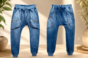 Labellamafia Acid Wash Denim Style Drop-Crotch Joggers – Size Small / P thumbnail 2