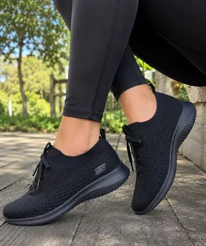 Skechers Stretch Fit Air-Cooled Memory Foam Sneakers Women’s 6 Black Knit thumbnail 1
