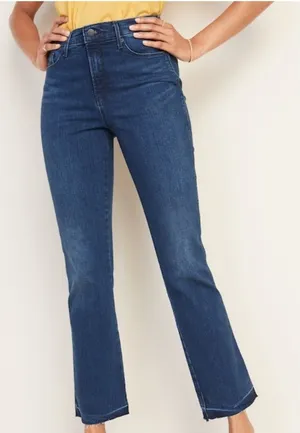 Old Navy High-Waisted Raw-Edge‎ Flare Ankle Jeans #53 thumbnail 1